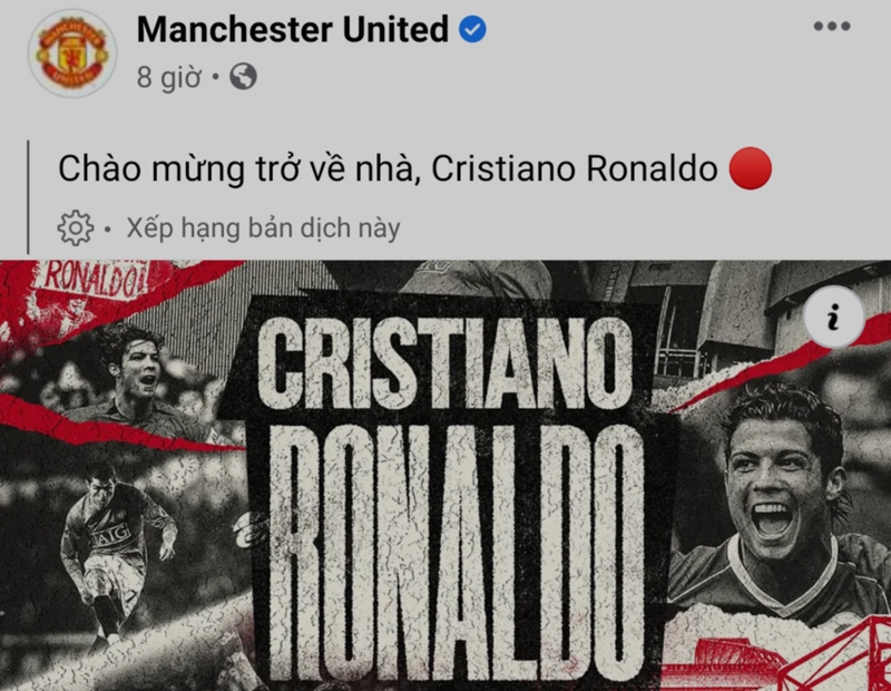 Man United đã chính thức công bố chiêu mộ thành công Cristiano Ronaldo